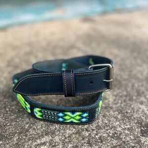 Stylish Black and Green Men's Belt